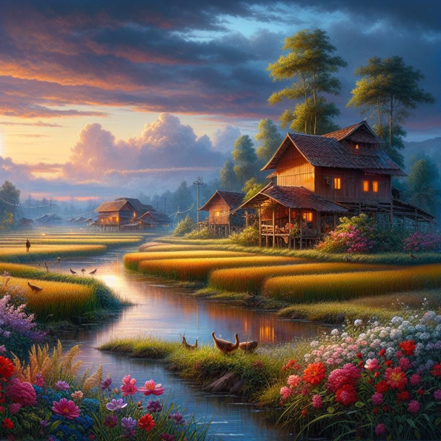 Prompt AI Bing Image Creator untuk membuat gambar lukisan pemandangan yang indah