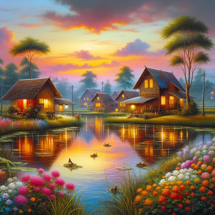 Prompt AI Bing Image Creator untuk membuat gambar lukisan pemandangan yang indah