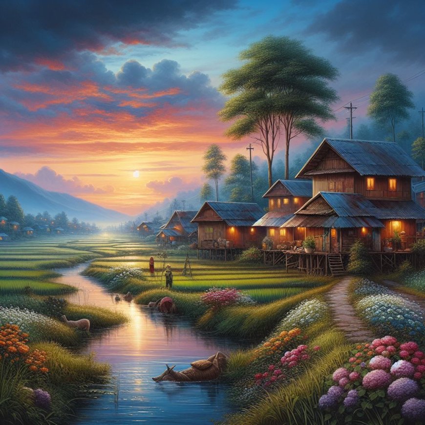 Prompt AI Bing Image Creator untuk membuat gambar lukisan pemandangan yang indah